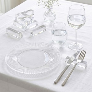 Assiette plate acrylique diamant - lot de 6