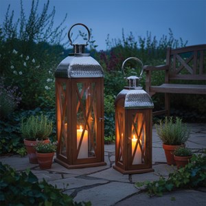 Lanterne en bois et verre grand modèle