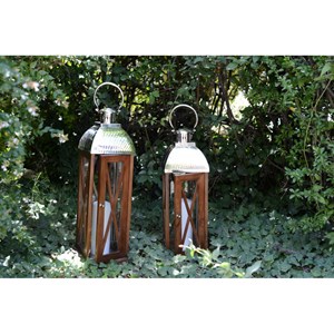 Lanterne en bois et verre grand modèle