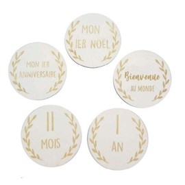 Lot de 15 cartes étapes ronde couronne