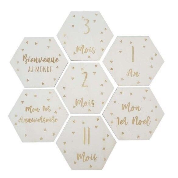 Lot de 15 cartes étapes hexagone