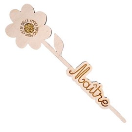 Fleur en bois mot maître