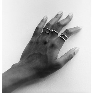 Ensemble de 5 bagues en argent taille 48