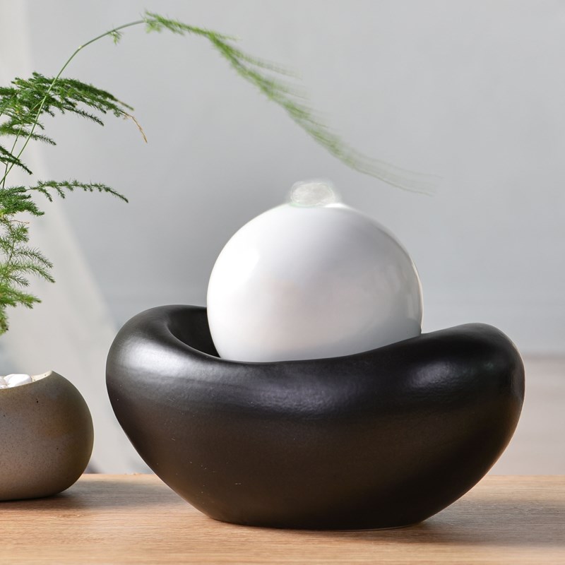 Zen Light - Fontaine d'intérieur en céramique beye