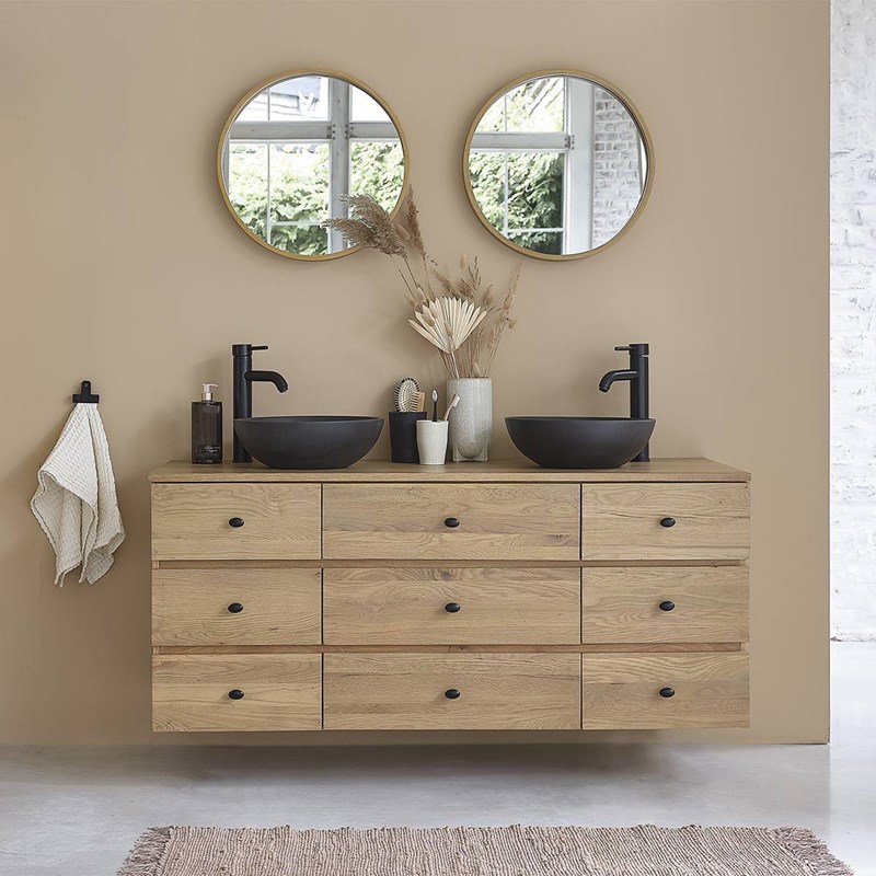 Berah Getah - Meuble salle de bain 9 tiroirs 140