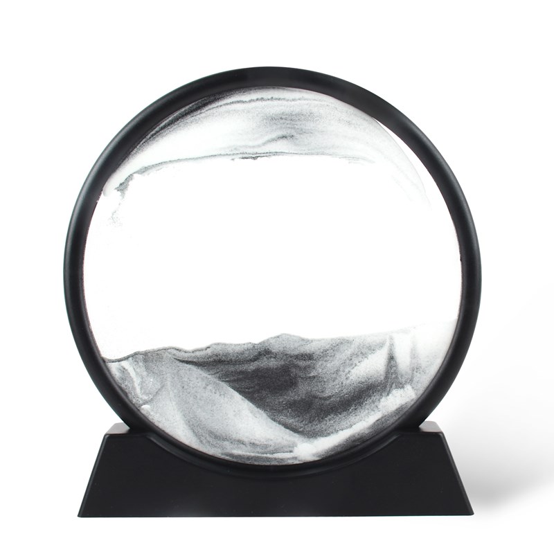 Cadre paysage 3d sable diam 25 cm encre