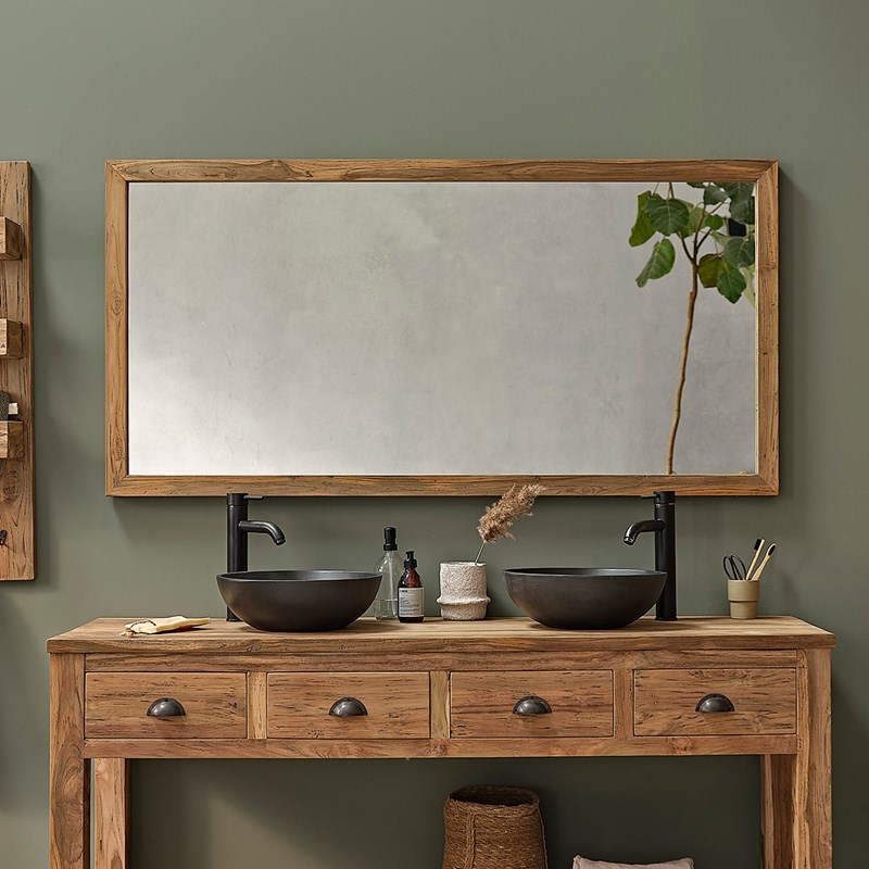 BOIS DESSUS BOIS DESSOUS - Miroir rectangulaire teck recyclé