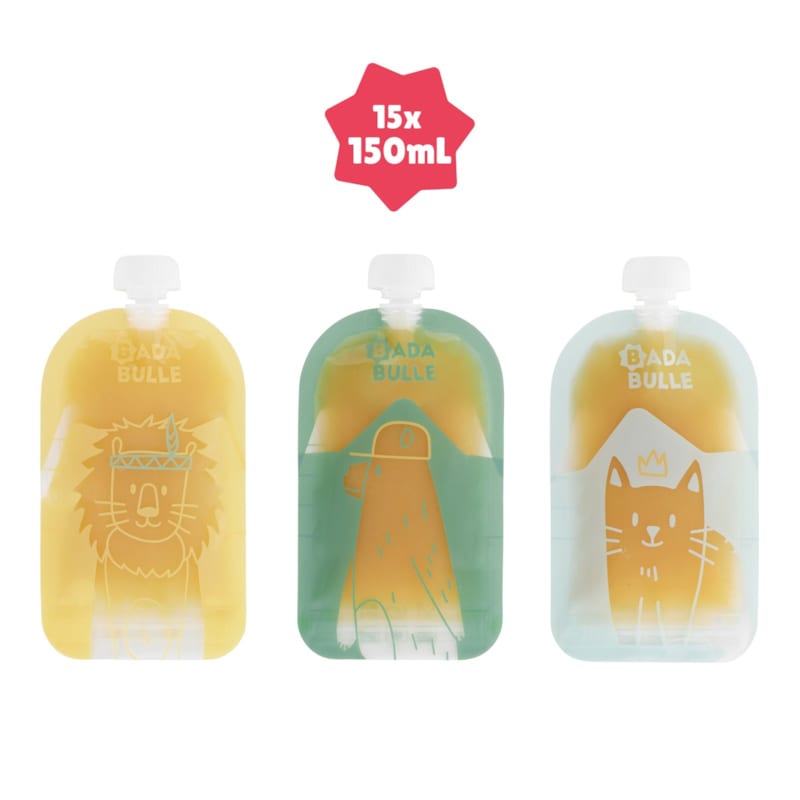 Gourdes réutilisables bébés enfants x15 (Badabulle) - Image 3