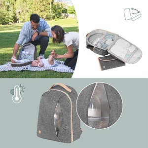 Sac à dos à langer - pyla - smokey Gris