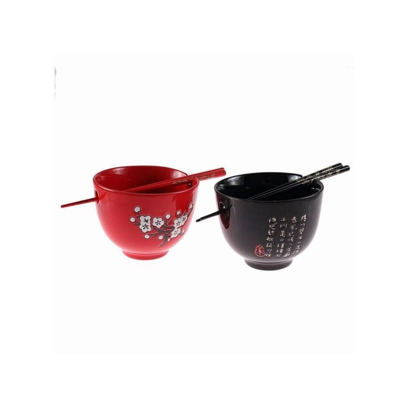 La chineuse - Duo de grand bols – rouge et noir
