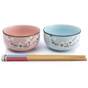 Duo de bols à riz japonais