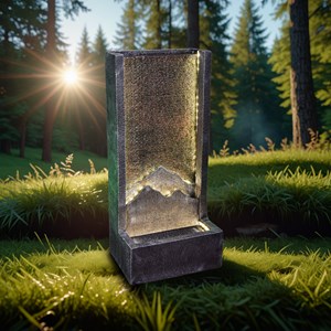 Grande fontaine jardin mur d'eau alpes