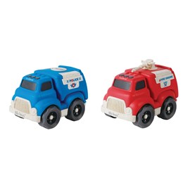 Petites voitures - pack de police et camion de pompier