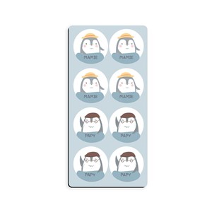 Magnets papy mamie -magnets pour aider son enfant à se repérer dans sa journée Bleu