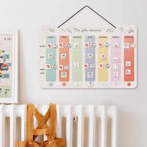 Magnets maman-magnets colorés pour aider son enfant à se repérer dans sa journée Rose