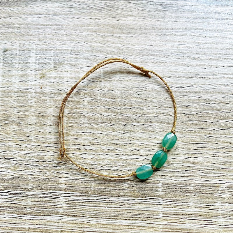 Ysie - Bracelet candy aventurine verte doré
