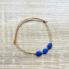 Bracelet lapis lazuli doré candy