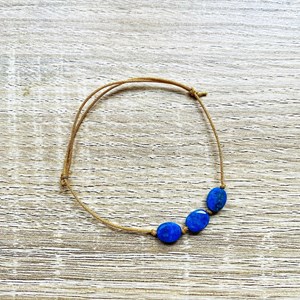 Bracelet candy sodalite bleue doré