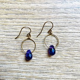 Boucles d'oreilles trésor améthyste
