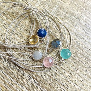 Bracelet alba calcédoine verte argenté
