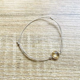 Bracelet alba citrine jaune argenté