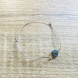 Bracelet alba labradorite grise argenté