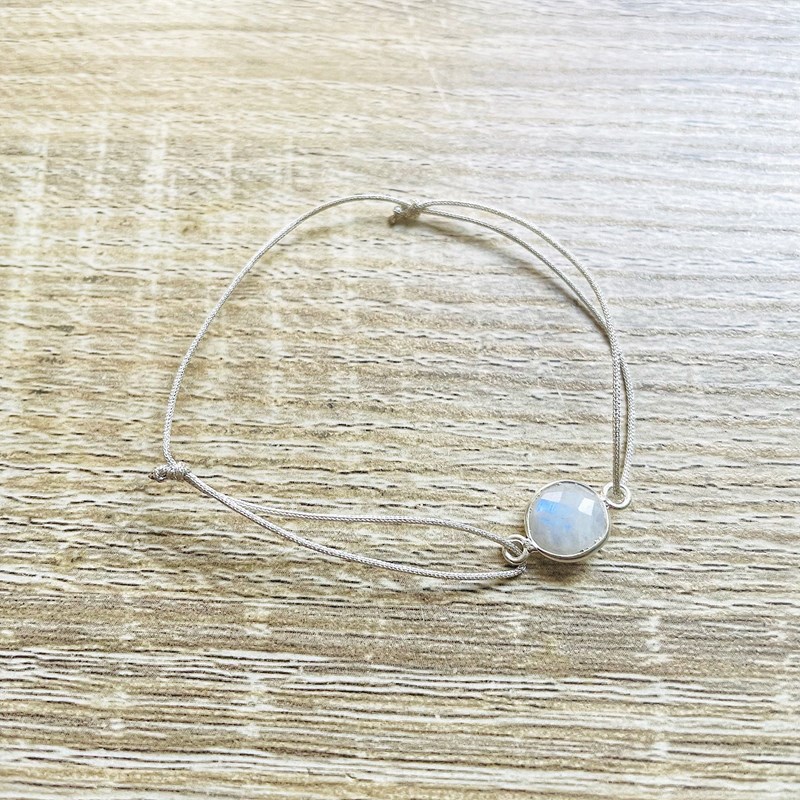 Bracelet alba pierre de lune argenté