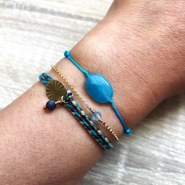 Coffret trio de bracelets bleus