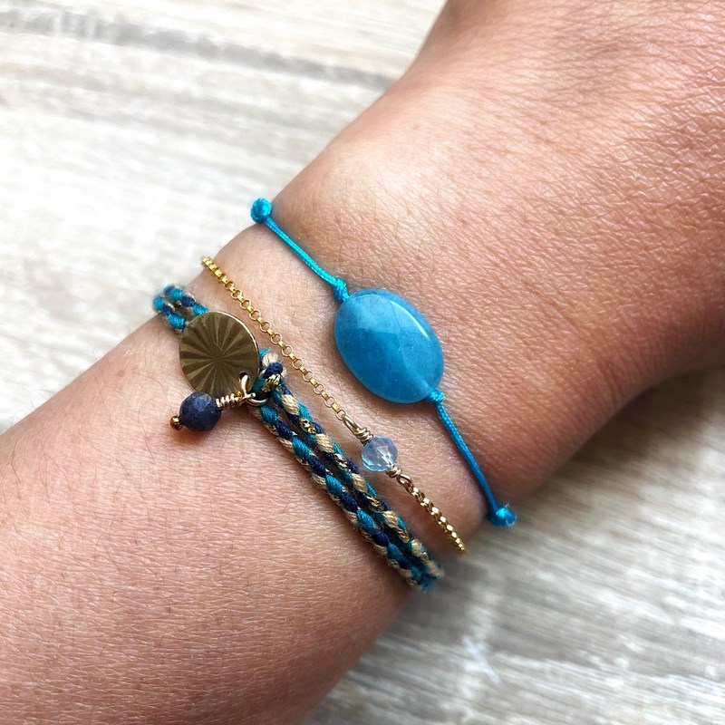 Ysie - Coffret trio de bracelets bleus