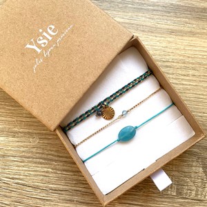 Coffret trio de bracelets bleus