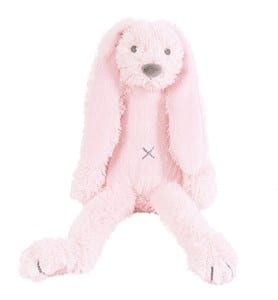 Peluche lapin richie rose clair 28 cm