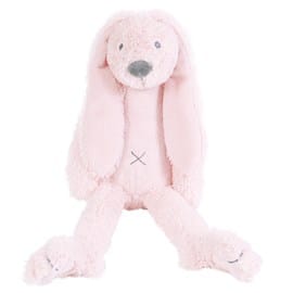 Peluche lapin richie rose clair 38 cm