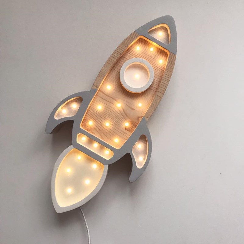 Lampe veilleuse fusée gris clair (Little Lights) - Image 3