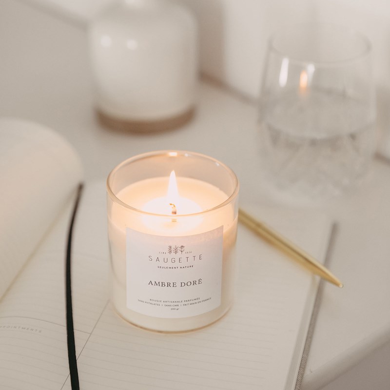 Ambre doré - bougie artisanale