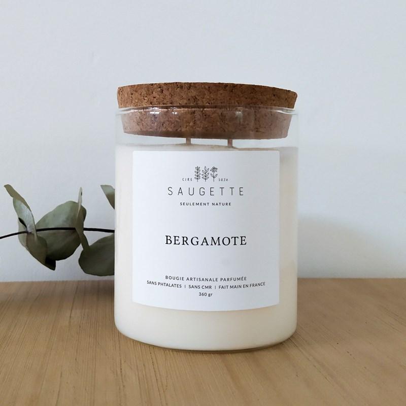 Saugette - Bergamote - maxi bougie 2 mèches