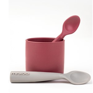 Cuillère bébé 100% silicone terracotta