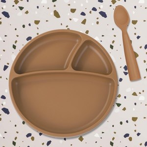 Cuillère bébé 100% silicone terracotta