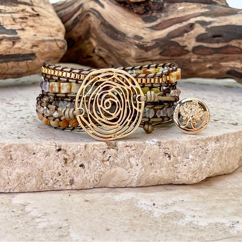 Bracelet bohème en plaqué or