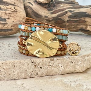 Bracelet boho amour en plaqué or
