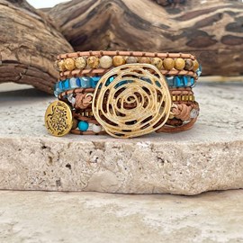 Bracelet protection tressé en plaqué or