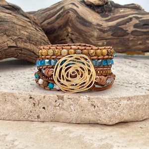 Bracelet protection tressé en plaqué or