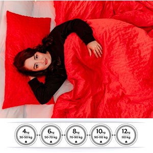 Couverture lestée rouge 135x200 8kg
