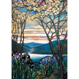 Puzzle - tiffany - magnolias et iris