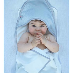 Cape de bain en gaze de coton jeanne