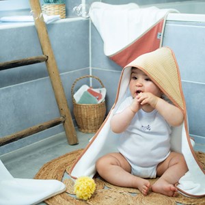 Cape de bain en gaze de coton, jeanne