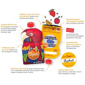 Lot de 10 gourdes réutilisables carnaval