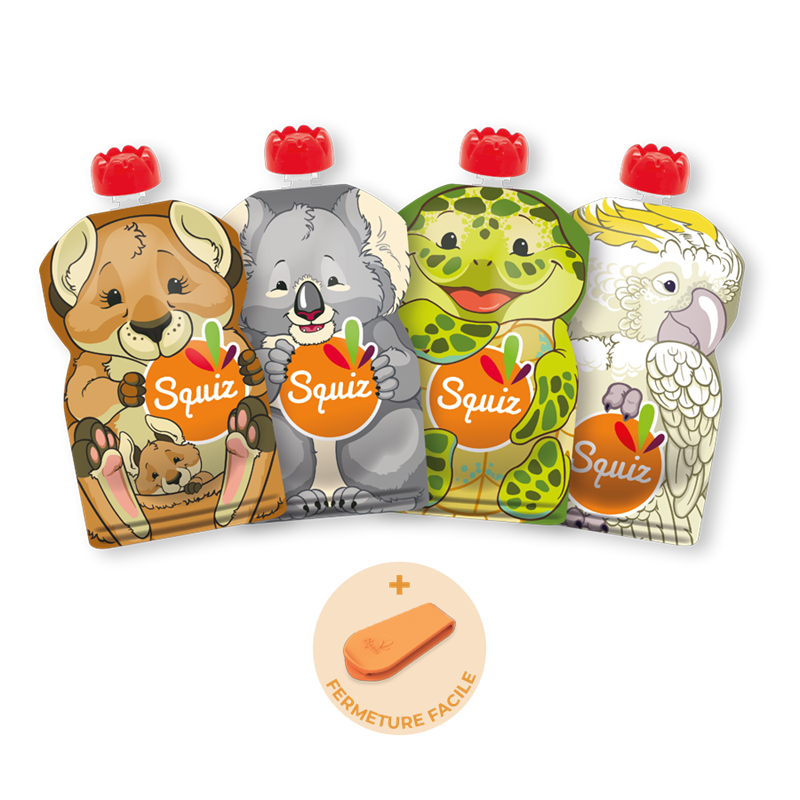 Squiz - Lot de 4 gourdes réutilisables australie