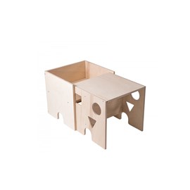 Cube bureau bois naturel