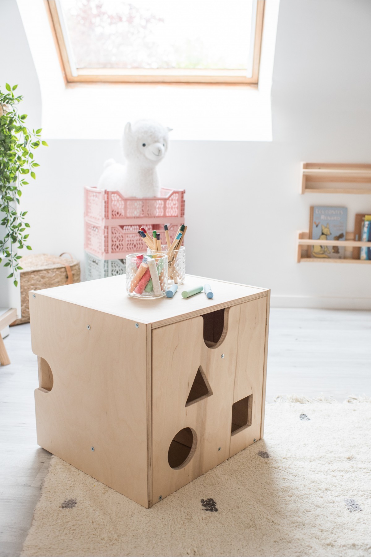 Table Montessori et Chaise Enfant - Bois naturel