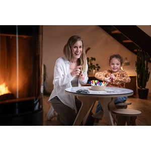 Lot de 2 tabourets en bois